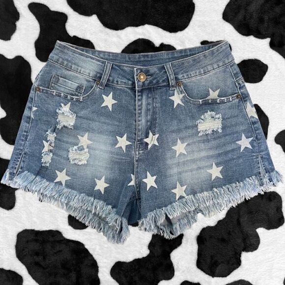 Star Denim Distressed Denim Frayed Women's Shorts‎ M - Picture 5 of 14
